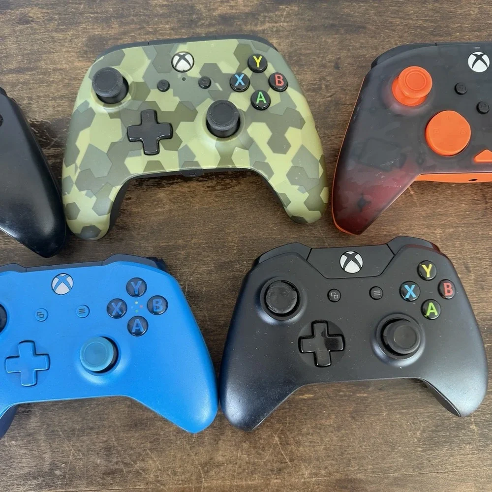 Xbox One‎ Controller Lot of 5 OEM PowerA Turtle Beach Camo Blue Untested